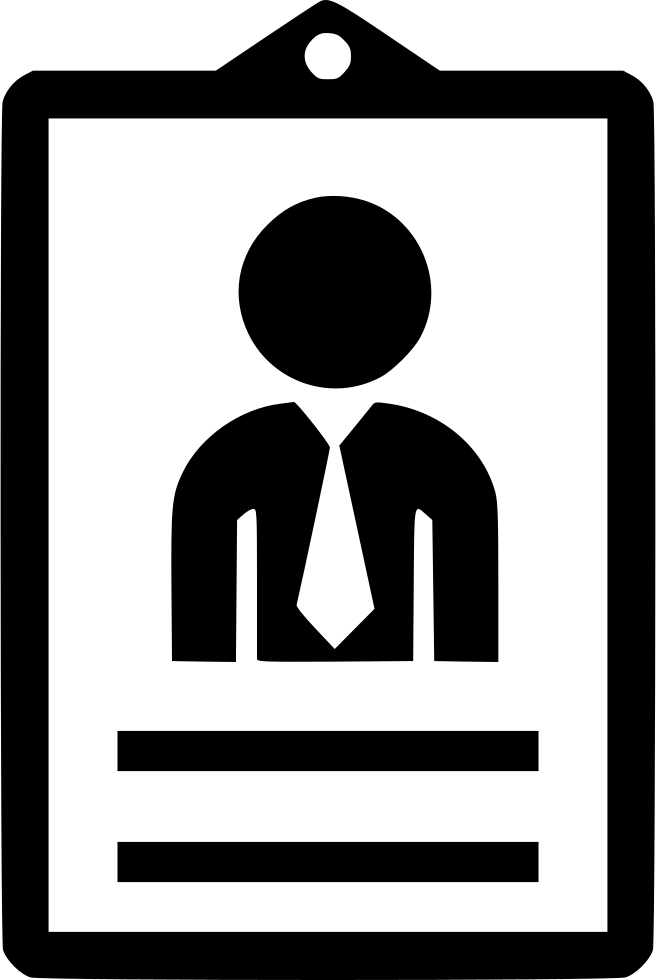 Id Card Employee Man Comments - Employee Card Icon Png (656x980), Png Download