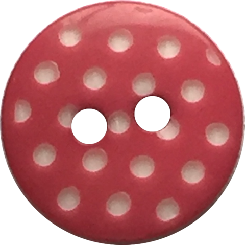 Dark Pink With White Dots Round Plastic Button, 2 Sizes - Polka Dot (480x479), Png Download