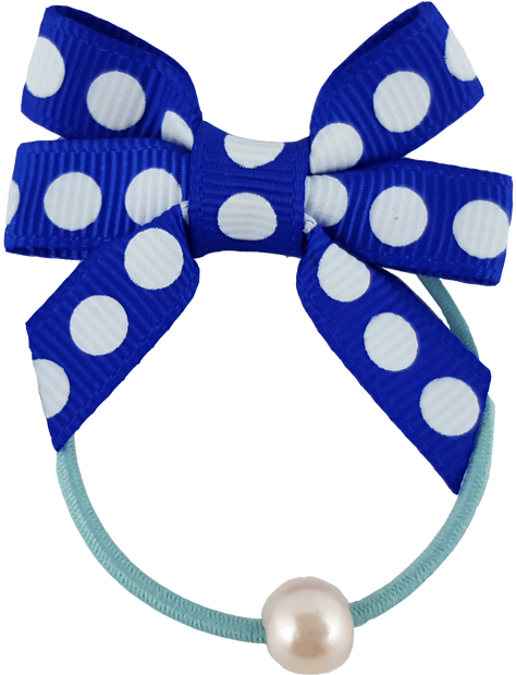 2" Dots Printed Overlay Bow With Tails - Polka Dot (498x619), Png Download