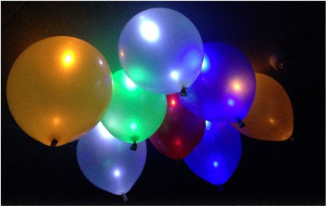 12 Light-up Balloons Colour Changing Led Bulbs Inside - Gas Balloons In Ahmedabad (467x600), Png Download