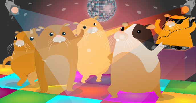 Get The Party Started With Lights - Hamster Party (688x361), Png Download