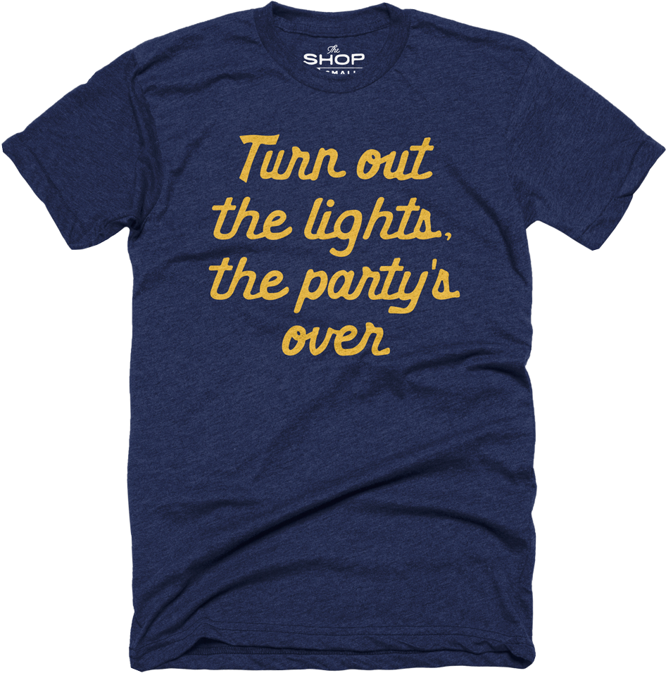 Turn Out The Lights, The Party's Over - Dunder Mifflin Shirt Navy Blue (1000x1000), Png Download