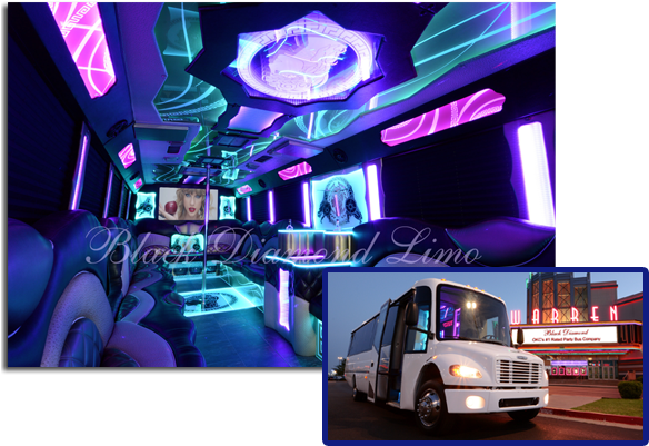 Truly No Detail Was Spared In The Design Of This Party - Black Diamond Limo Party Bus Okc (600x417), Png Download