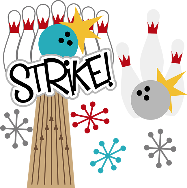 Snowman Clipart Bowling - Bowling Party Clipart Free (648x651), Png Download