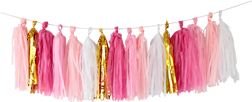 Tassel Garland Png Picture Royalty Free Library - 1 Kit De Guirlande Tassel Rose & Dore (1000x666), Png Download