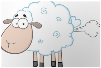 Cute White Sheep Cartoon Mascot Character With Fart - Cartoon Fart (400x400), Png Download