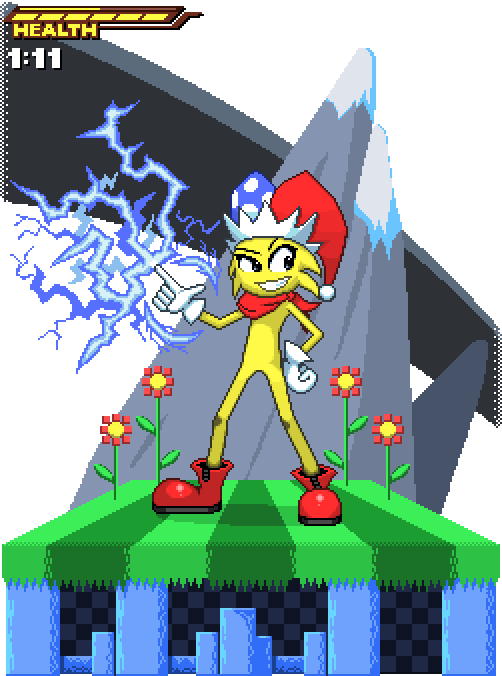 Indie Game Spark The Electric - Spark The Electric Jester Fanart (502x676), Png Download