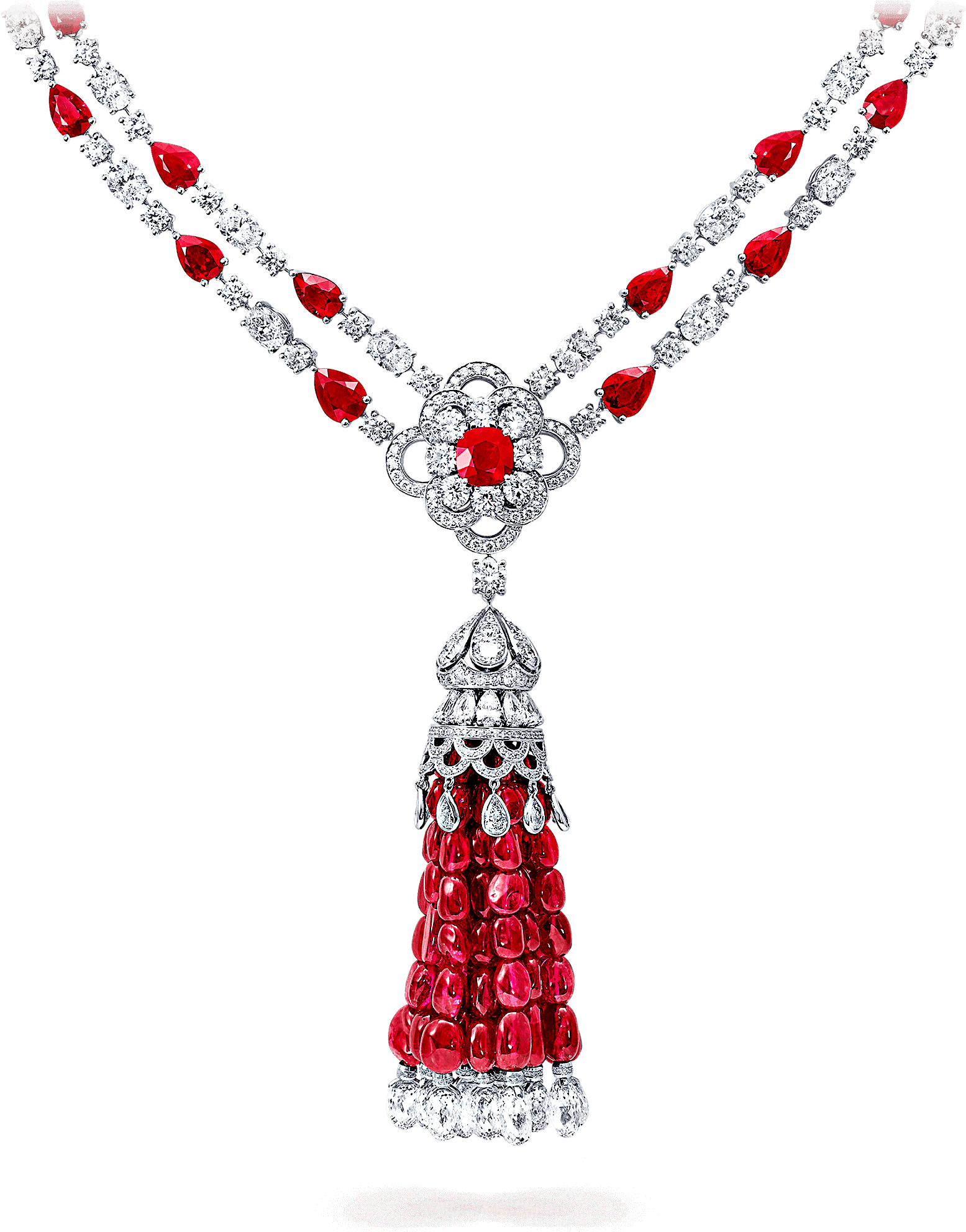 Ruby Tassel And Diamond Necklace - Bohr Model (2000x2000), Png Download