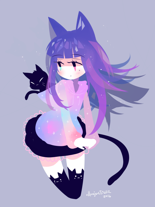 Picture Library Download Http Ir Dr Tumblr Com Image - Anime Galaxy Cat Girl (600x803), Png Download