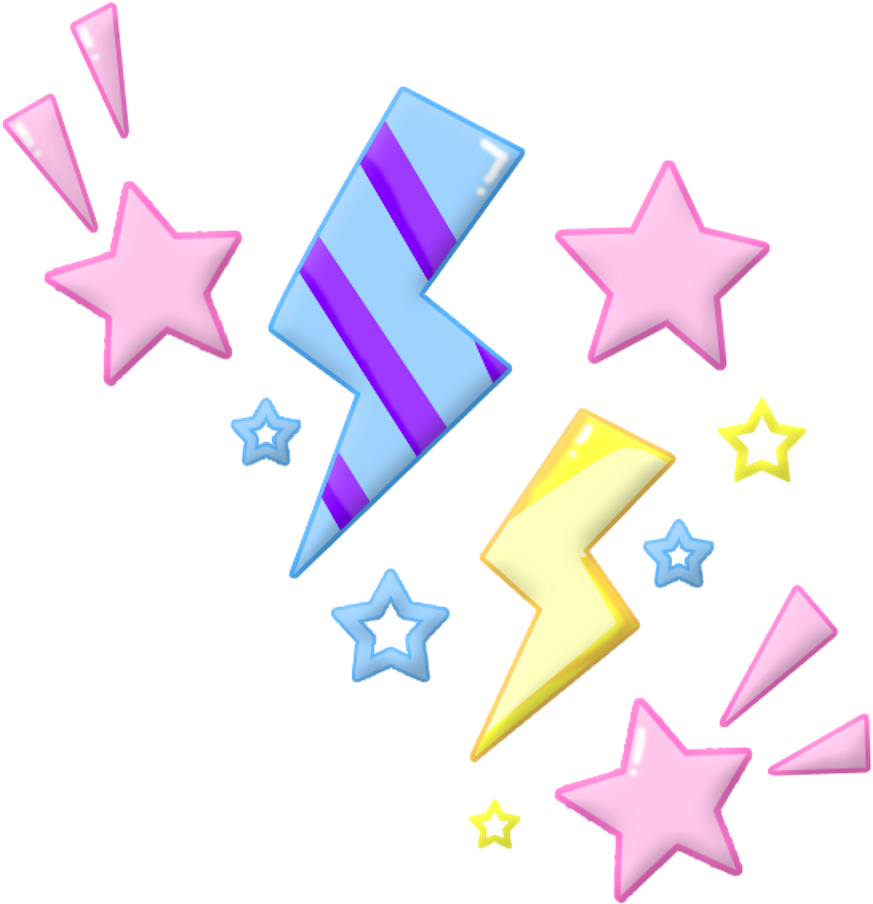 Star Hippop Dreamy Colorful Cute Pop Lightning Spark - Portable Network Graphics (1024x1024), Png Download