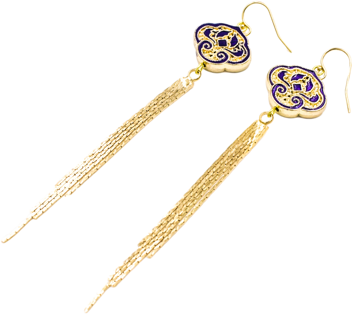 Auspicious Clouds Tassel Earrings - Earring (1775x1331), Png Download