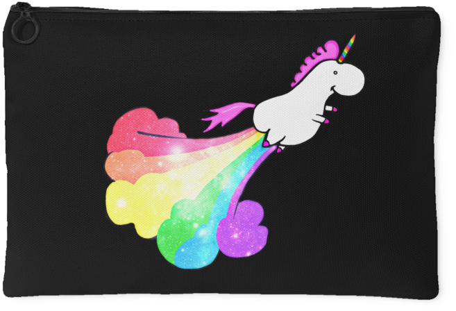 Rainbow Fart Unicorn Accessory Pouch - Unicorn Accessory Pouch (800x800), Png Download