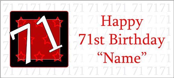 Click For Larger Picture Of Personalized 71 Year Old - 15 Happy Birthday Banner (576x576), Png Download