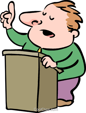 Cartoon Businessman Giving A Speech Royalty Free - Speech Clipart Png (366x480), Png Download