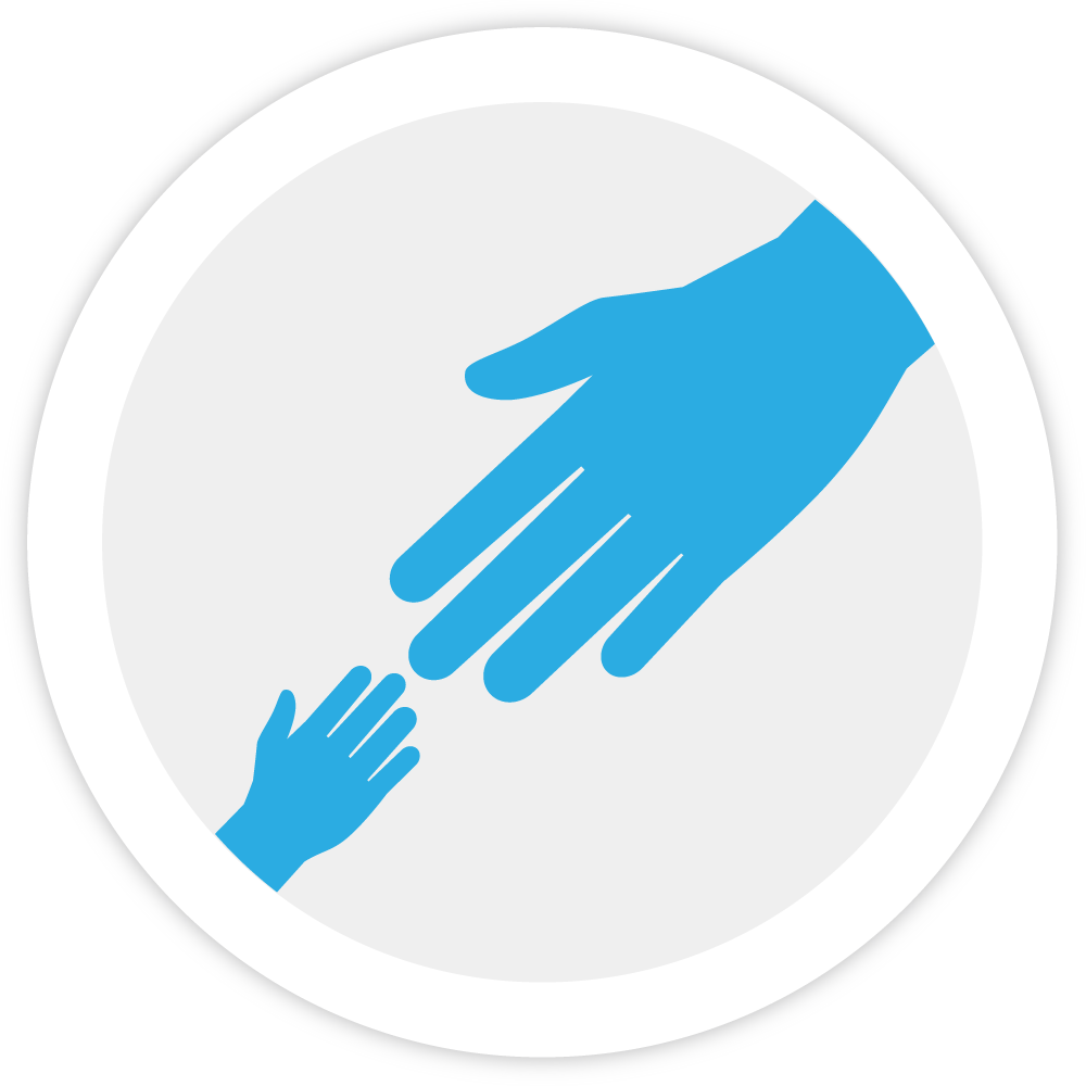 Illustration Of A Parent's Hand Reaching Out To A Child's - Bezlio (1000x1000), Png Download