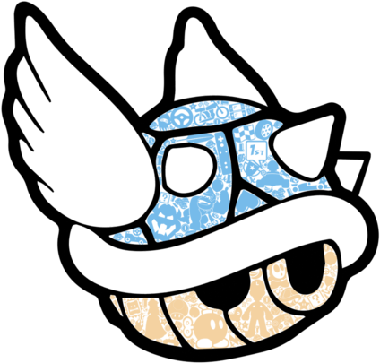 1st Place - Mario Kart Blue Shell Drawing (571x495), Png Download
