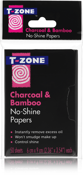 No Shine Papers - T-zone Charcoal & Bamboo Nose Pore Strips 12s (558x733), Png Download