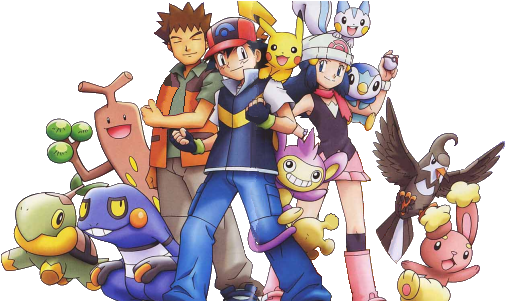 Pokemon Diamond And Pearl - Ash Ketchum Y Sus Pokemones (511x300), Png Download