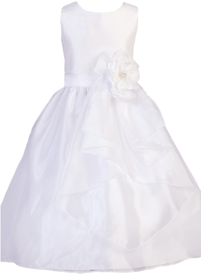Sale Crystal Organza & Shantung First Holy Communion - Dress (400x600), Png Download