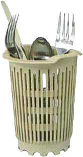 Vollrath 1370 Flatware Silverware Cylinder - Vollrath Flatware Cylinder, Plastic - Beige (376x338), Png Download