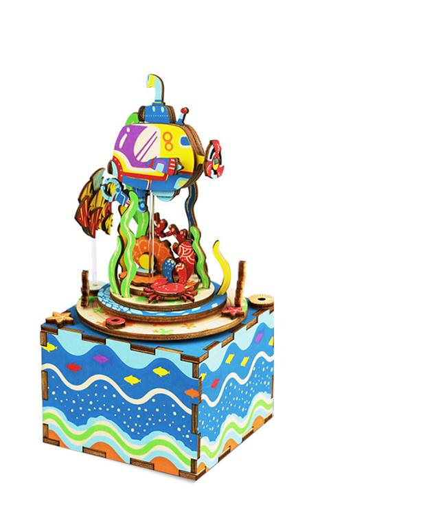 Download 3d Rotating Music Box Diy Kit Music Box Full Size PNG