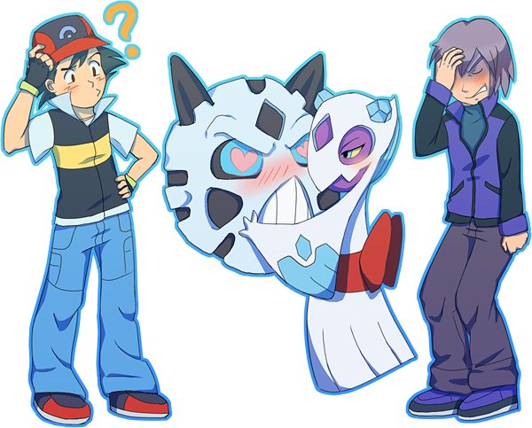 Paul X Ash Pokemon In Love - Pokemon Ash And Paul (600x483), Png Download