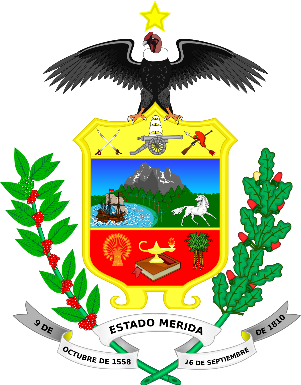 Escudo Venezuela Png - Escudo Del Estado Merida (1200x1532), Png Download