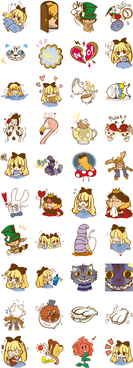 Stickers Alice Au Pays Des Merveilles - All South Park Characters Pop (562x1500), Png Download