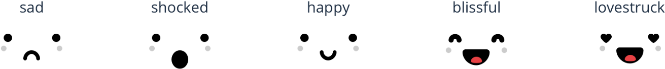 Kawaii Sad Face Png Picture Black And White Download - Shocked Kawaii Face Transparent (1600x366), Png Download
