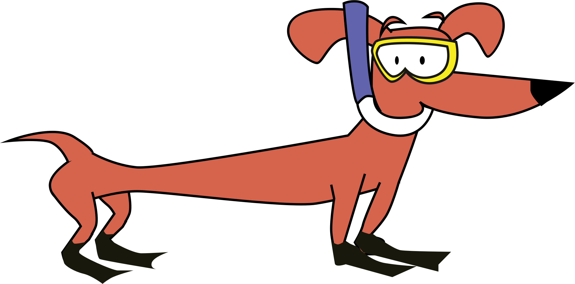 This Free Icons Png Design Of Scuba Dog (2233x1105), Png Download