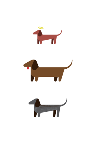 Dachshunds Icon Illustrations - Rongqing 1pair New Fashion Earrings Punk Gothic Jewelry (409x600), Png Download