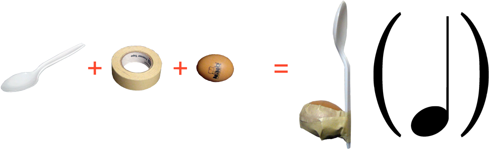 Dalantei Created This Spoon/egg Shaker Quarter Note - Fork (1000x305), Png Download