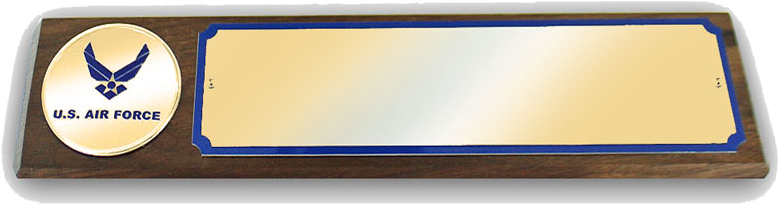 Golden Name Plate Png Free Download - K&s Unique U.s. Air Force Wings Logo Round Metal (800x281), Png Download