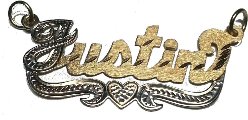 Name Plate 14kt Two Tone - Nameplate (1100x1100), Png Download