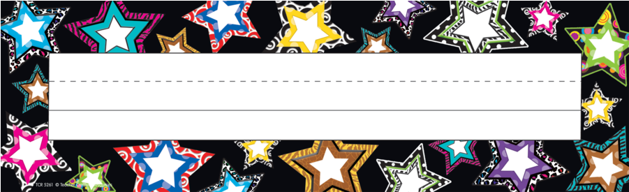 Tcr5261 Fancy Stars Flat Name Plates Image - Fancy Stars Name Plates (900x900), Png Download