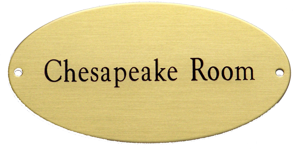 Large Screw-on Oval Door/name Plate - Oval Brass Name Plate (976x487), Png Download
