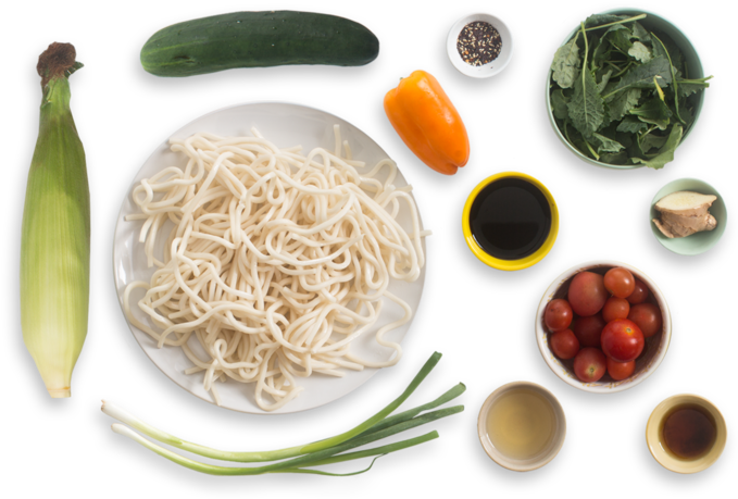 Summer Udon Noodle Salad With Cherry Tomatoes, Corn - Summer Udon Recipes (700x477), Png Download