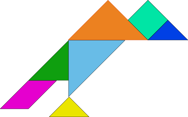 Tangram Bird (600x374), Png Download
