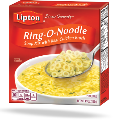 Ring O Noodle Soup Mix With Real Chicken Broth - Lipton; Soup Secrets; Soup Mix Noodle 4.5 Oz (364x388), Png Download
