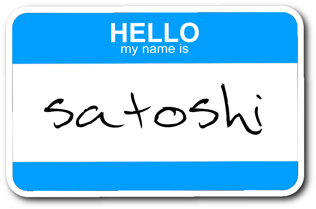 Satoshi Name Tag Sticker - Hello My Name (1064x1064), Png Download