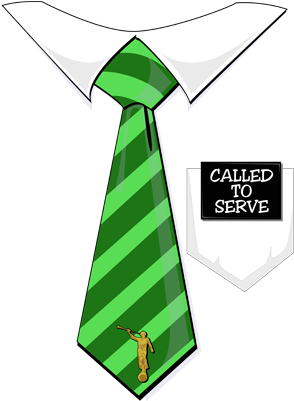 Called To Serve Missionary Tag Tie Green 400x3042 Png - Draw A Tie On A Shirt (304x400), Png Download