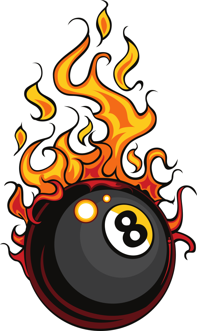 All Pro Billiards Pool Table Mover And Recovering Services - Flaming Volleyball (650x1093), Png Download