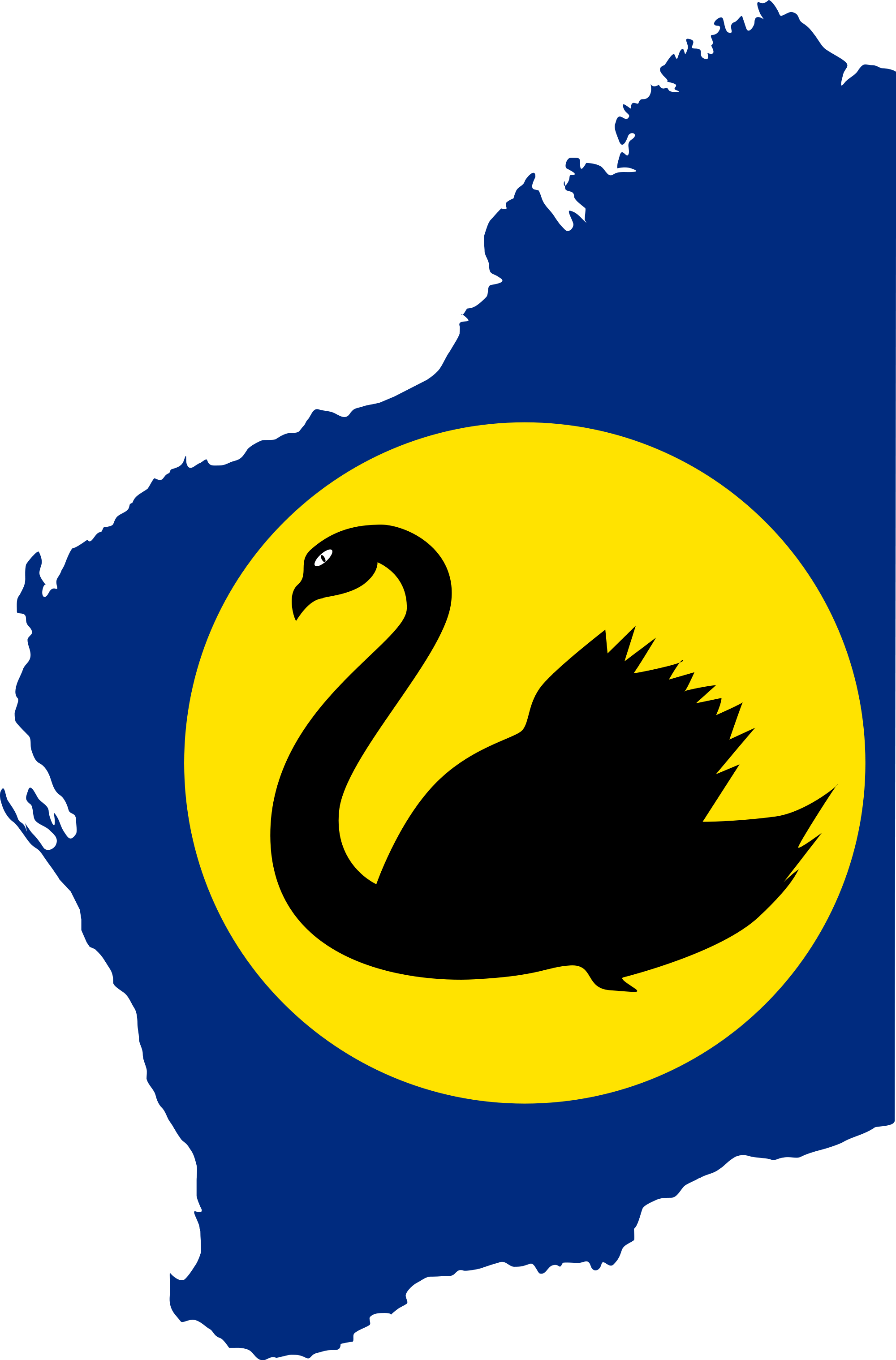 Open - Western Australia Flag Map (2000x3036), Png Download