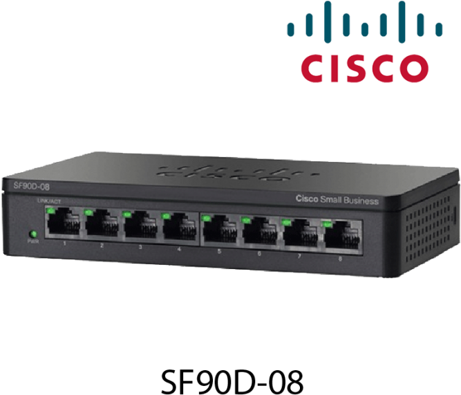 Cisco Sf90d 08 8 Port 10100 Unmanaged Desktop Switch - Switch Hub 8 Port Cisco Sf90d 08 (700x700), Png Download