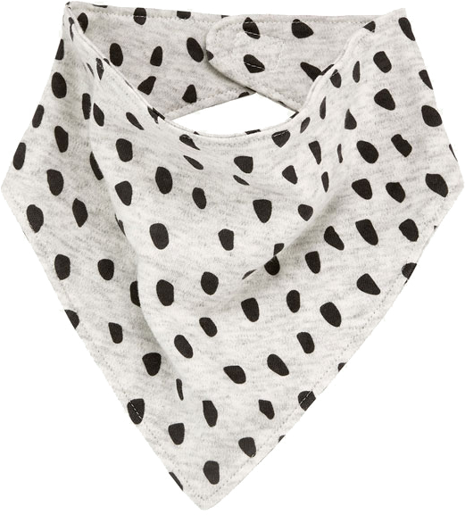 Organic Cotton Bandana Bib, Black Dot - Dot Print Bandana Bib (650x650), Png Download