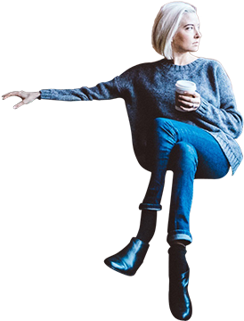 Woman Sit Drinking Png (393x480), Png Download
