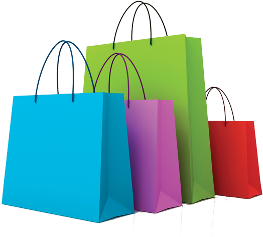 Shopping Free Png Image - Shopping Bags Transparent Background (600x500), Png Download