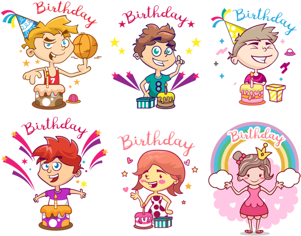 Pack Of Happy Birthday Design - Illustration (640x640), Png Download