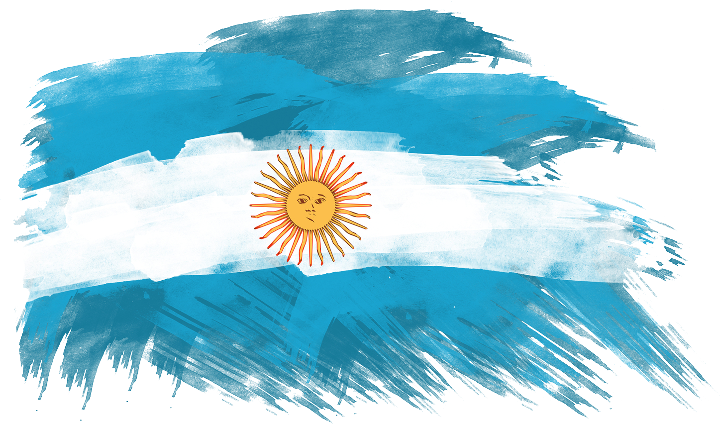 Bandera Argentina Sin Sol - Argentina Flag Art Png (1446x873), Png Download