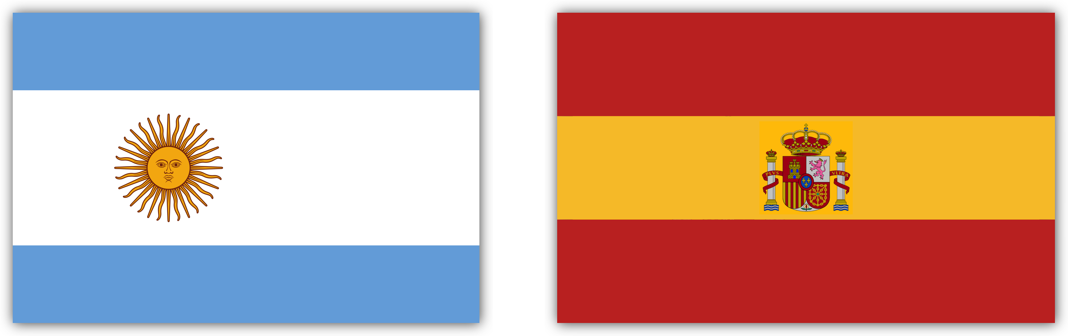 Redesignsargentina And Spain Flags In The Style Of - Spain Flag (3850x1500), Png Download